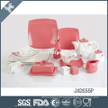 Fine porcelain competitive price durable beauty pink korean dinnerware